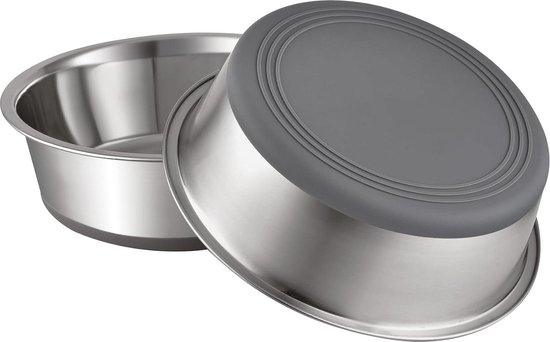 Zaxiva roestvrijstalen metalen hondenbakken set van 2, antislip
