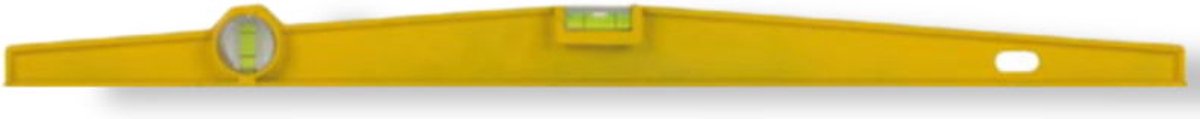 Toolland Nauwkeurige waterpas met 2 libellen, niet-magnetisch, geel en handig hanggat, 600 mm