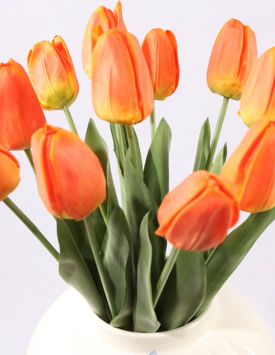 Bouquet de Fleurs en soie - Tulipes Oranje
