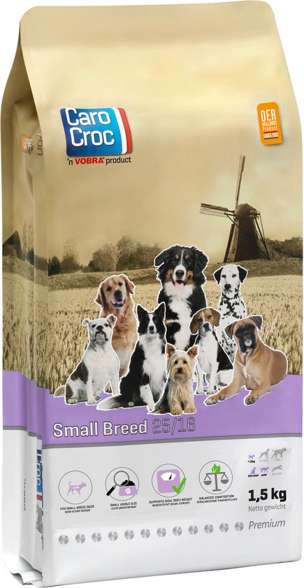 Carocroc Small Breed 25/16 - Hondenvoer - 1.5 kg