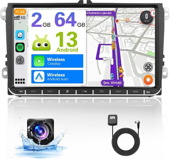 Hikity 2+64G Android 15 Car Radio for Toyota Yaris 2006-2011 Carplay