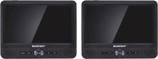 SILVERCREST® Draagbare DVD-speler - Bedrijfstijd: 110 minuten - Oplaadtijd: 3 uur - Beeldschermen: elk 22,7 cm (9″) - Ideaal voor langere autoritten - Voor het afspelen van films, muziek of foto's - Uitklapbare steun voor standfunctie — afbeelding 5