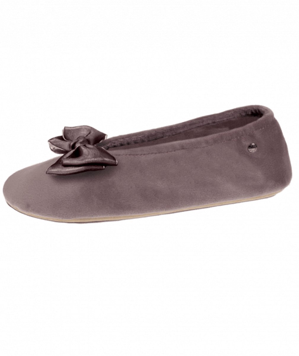 Isotoner Dames Ballerina Pantoffel Grijs