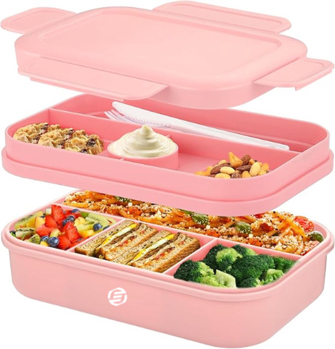 Equivera Lunchbox - Lunch - Trommel - Broodtrommel - Saladebox- Zakelijk, Reizen, School - Back To School - Voor Kinderen - Voor Volwassenen