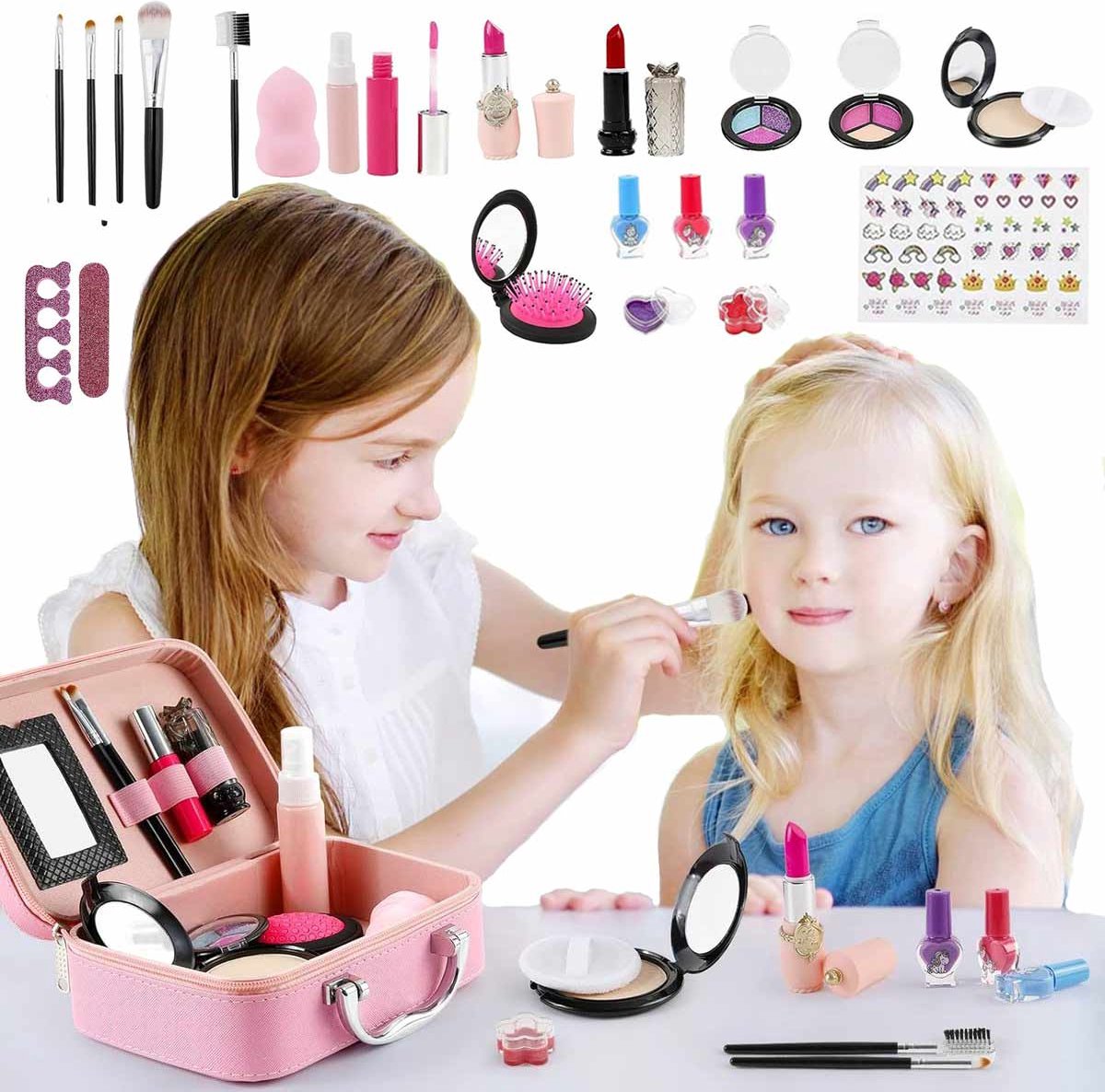 22 Stuks Niet Echt Kids Make-Up Kit Cosmetica Tas Speelgoed Doen Alsof Spelen Vo