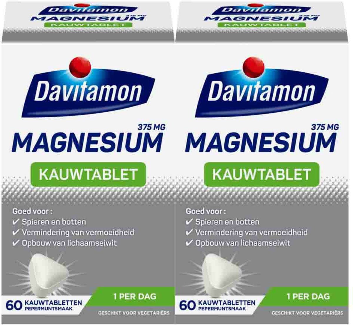 Goedkoopste 2x Davitamon Magnesium Kauwtablet 60 tabletten