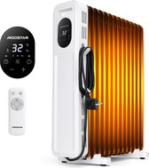 Aigostar Cozy - Olieradiator - 2300W - Oliegevulde radiator - Elektrische Kachel - 11 Ribben - Verwarming met Afstandsbediening - Wit/Zwart