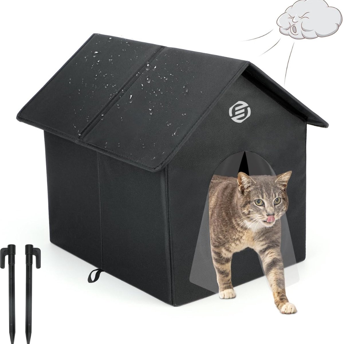 Equivera Kattenhuis Voor Buiten - Kattenhuis Buiten - Kattenhok - Kattenhuisje - Kattenvilla - Kattenhok Buiten