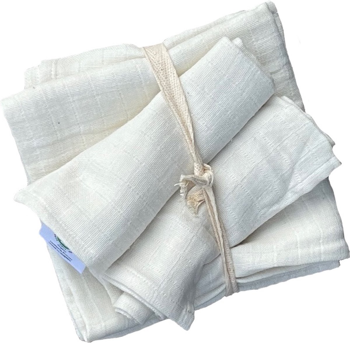 Goedkoopste Set van 4 hydrofiele doeken - 65 x 65 - 30 x 30 - Spuugdoekje - Swaddle - naturel