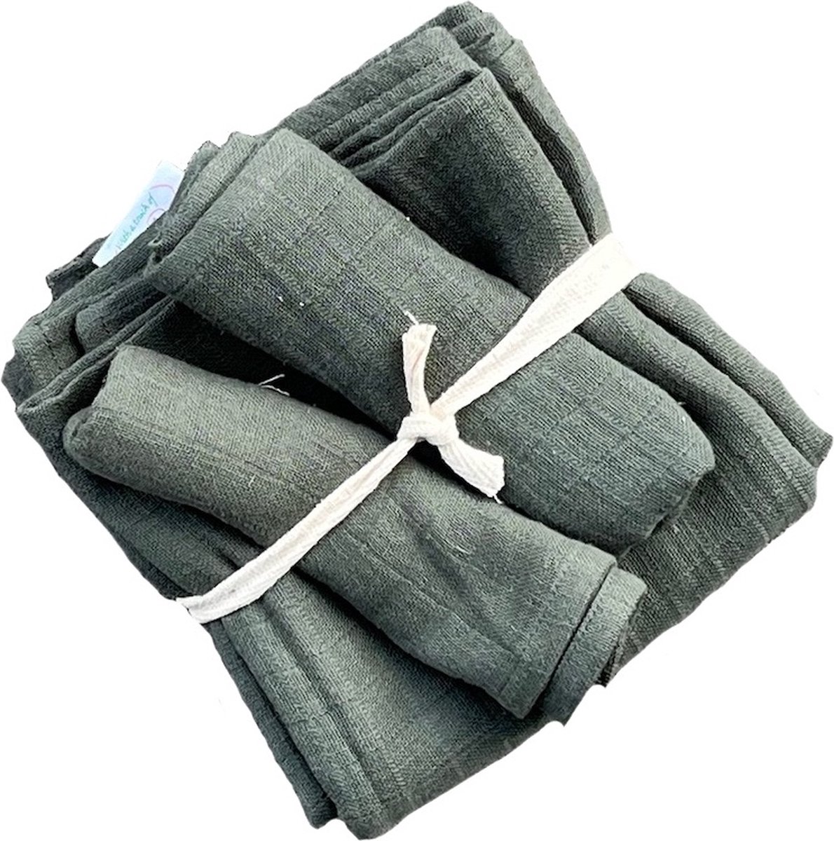 Goedkoopste Set van 4 hydrofiele doeken - 65 x 65 - 30 x 30 - Spuugdoekje - Swaddle - groen