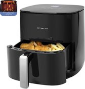 Emerio AF-131797.1 - grote digitale heteluchtfriteuse met dubbel verwarmingselement, niet meer tussentijds schudden en sneller klaar, 5,0 liter inhoud, 8 automatische programma's, Cool Touch, BPA-vrij, snel opwarmen, 2000 W