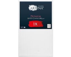 Artina Premium Schildersdoeken 70x100 cm - FSC® Schildersdoek 380 g/m² - Canvas Dubbel Geprimed Spieraam Wit