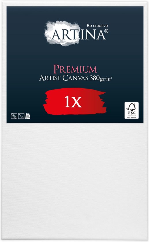 ARTINA premium artist canvas 380 g/m², 1x, FSC gecertificeerd.