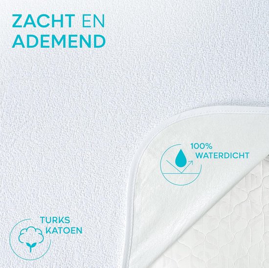 Foto: Gecertificeerde waterdichte matrasbeschermer 135x190 van twinzen alese 135x190 cm van ademend katoen met 4 elastische hoeken 