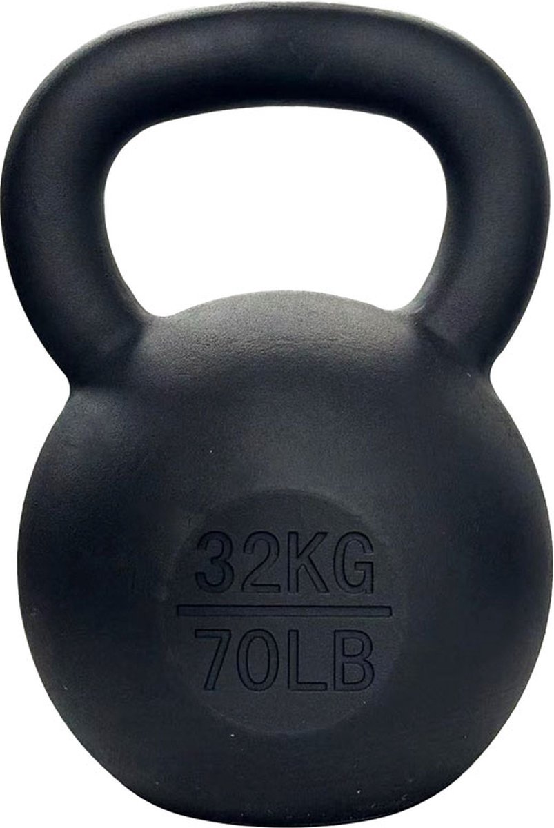 AJ-Sports Kettlebell Pro Gietijzer 32 kg - Kettlebell - Gewichten - Krachttraining - Zwart - Fitness - Geschikt voor Crossfit & Fitness