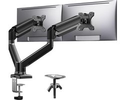 Dubbele monitorarm - voor schermen van 17 tot 32 inch - bureausteun voor gebogen platte schermen - VESA 75/100 mm