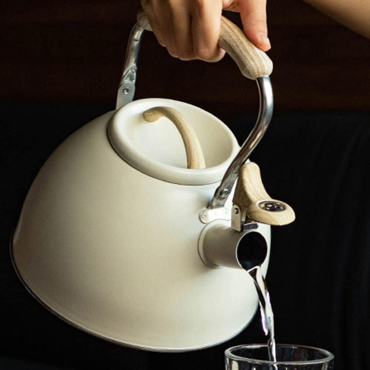 EIERFSKIOT waterkoker Fluitketel 3 Liter Roestvrijstalen Fluitende Theeketel - Theepot voor Fornuis met Cool Grip Ergonomisch Handvat(Size:#2