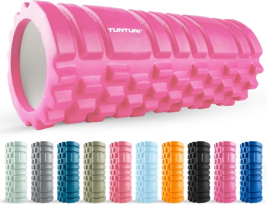 Foto: Tunturi yoga grid foam roller foam roller the grid foamroller fitness roller 33cm roze incl gratis fitness app