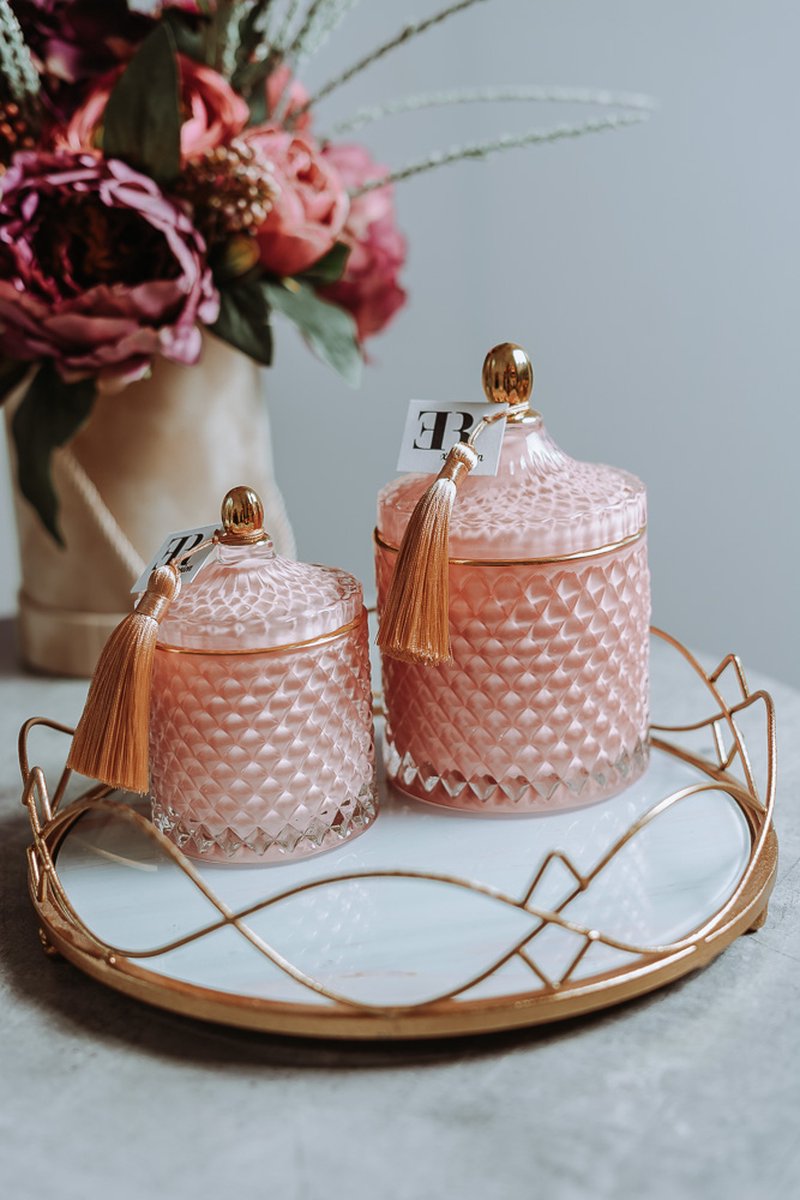 Geurkaars XL Rose 470 ml - Inspired by Black Opium