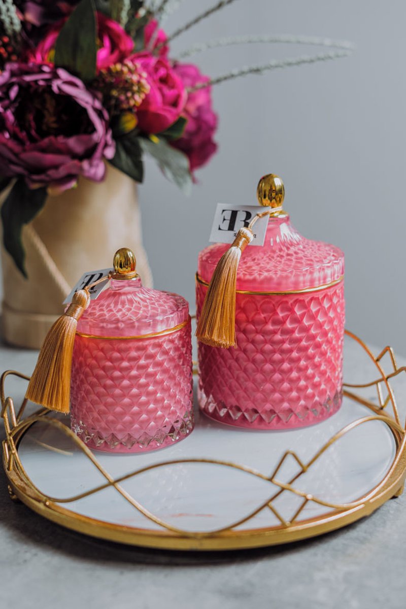 Geurkaars L Roze 230 ml - Inspired by Black Opium