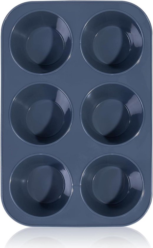 Foto: Puddingvorm gigantische muffinvorm van siliconen voor 6 muffins anti aanbaklaag muffinplaat gigantische cupcake blik brownies broodje cake bakvorm boor yorkshire pudding 278 x 19 x 5 cm grijs puddingvorm
