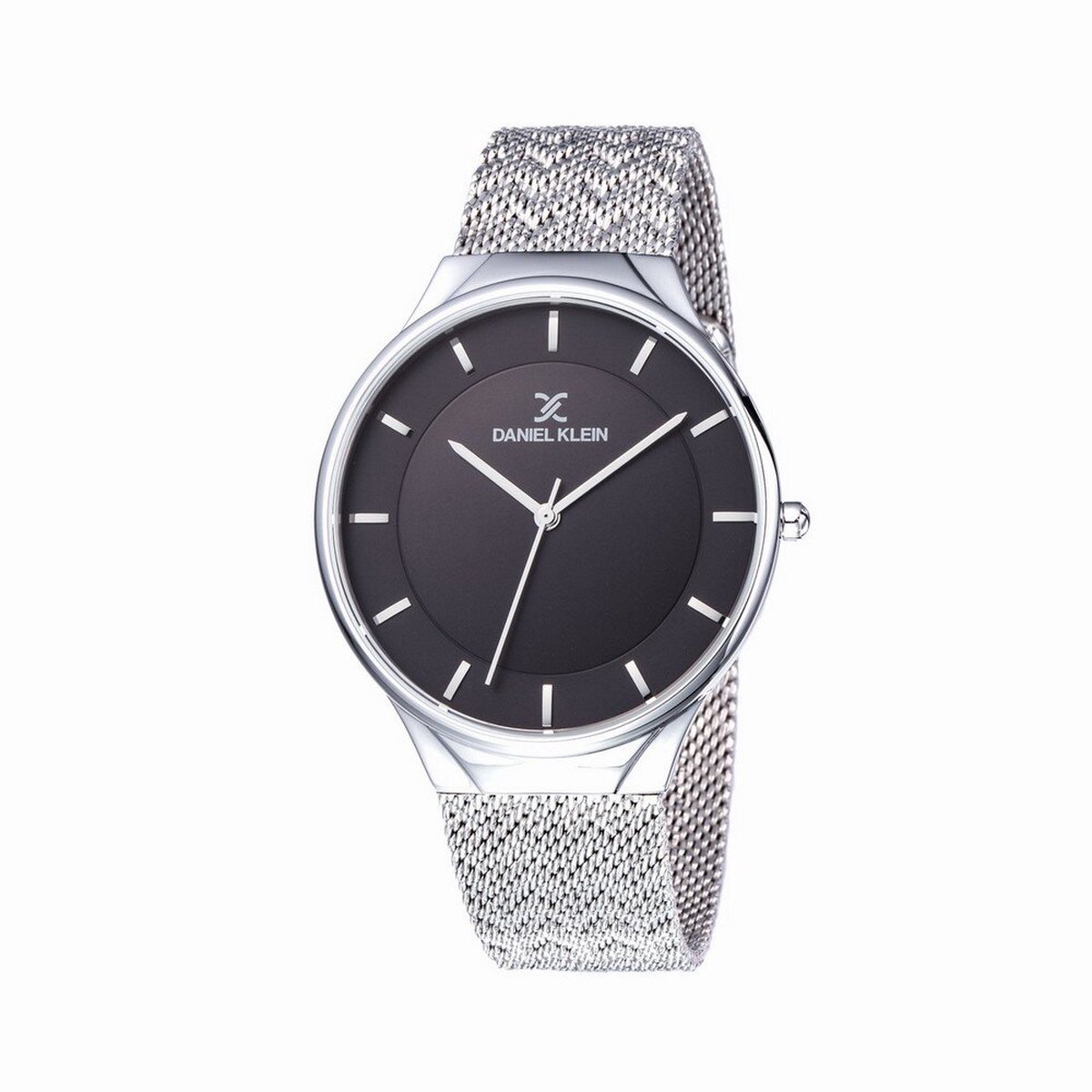 Daniel Klein DK11909-2 - Horloge - Analoog - Mannen - Heren - Milanese band - Rond - Zilverkleurig - Zwart