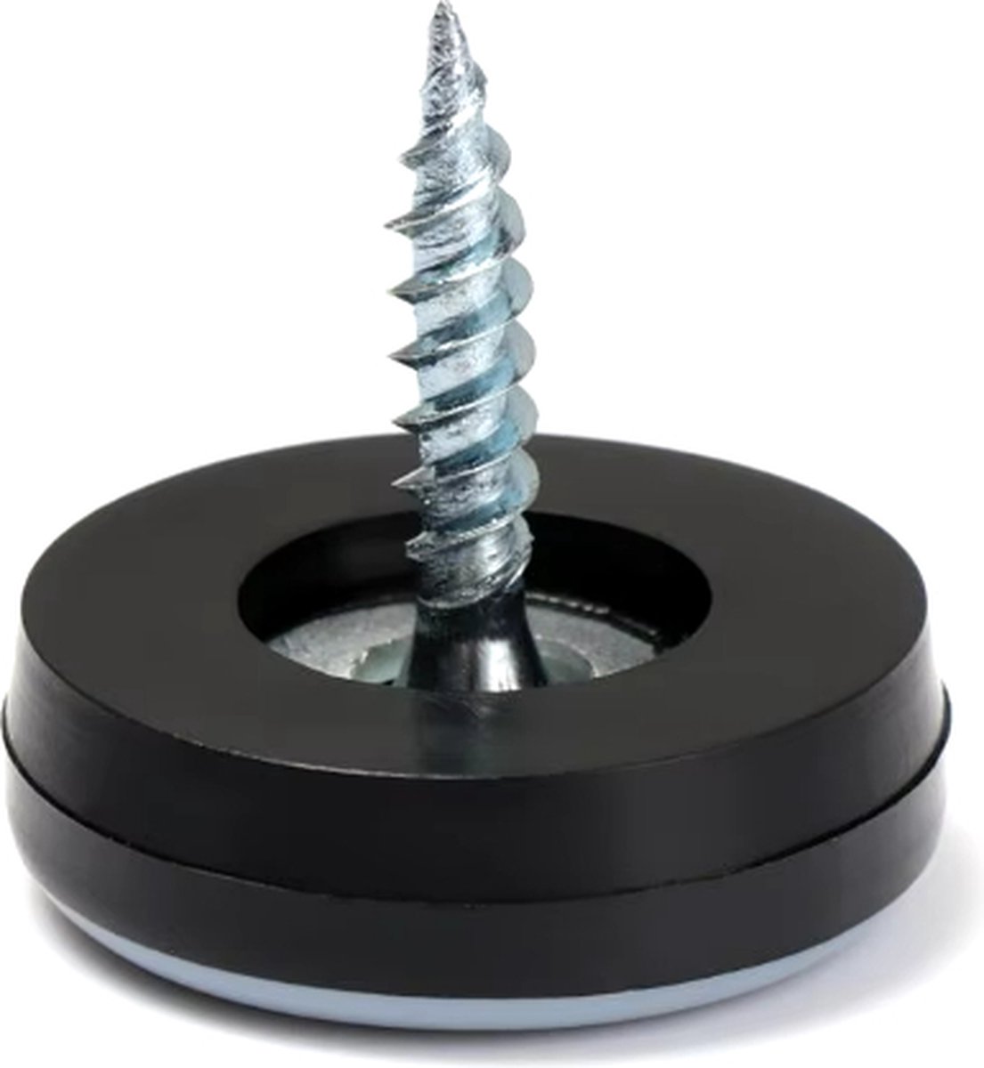 GOODWAY 16 stuks Teflon glijders, meubelglijders, vloerbescherming, grijs, 19 mm, 5 mm dik, inclusief schroeven, stoelglijders