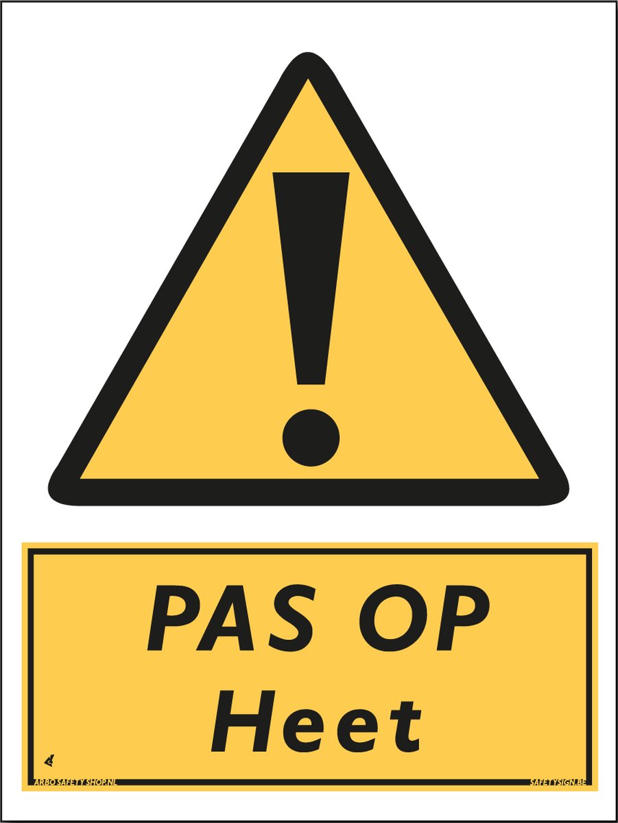 Pas op heet bord - Aluminium - 30 x 40 cm