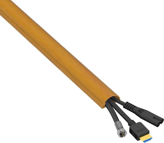 Kabelgoten van D-Line, kabelgoot voor wand, tv-kabelopbergsysteem, kan worden geschilderd, zelfklevend, scharnierend ontwerp uit één stuk – 1 x 60 mm (B) x 15 mm (H) x 1 meter lang – wit