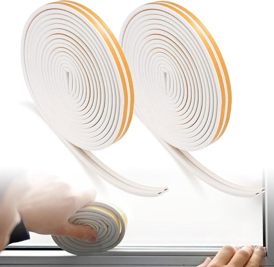Tochtstrip voor deuren en ramen, 5 meter (L) x 9 mm (B) x 9 mm (D) borstelweerstriptape zelfklevende afdichtingsstrip zwart