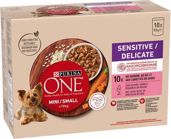 PURINA ONE Mini Adult Huhn, Karotte in Sauce 100 g für Hunde kleiner