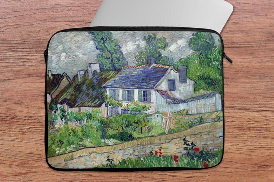 Housse ordinateur 15 pouces 38x29 cm - Vincent van Gogh 2 - Housse Macbook & Laptop House à Auvers - Peinture de Vincent van Gogh - Housse ordinateur portable avec photo
