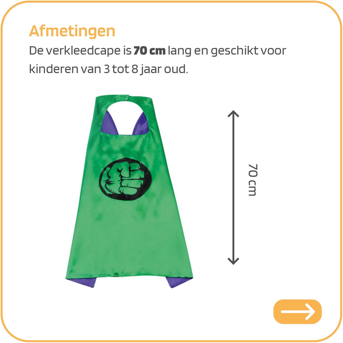 Hulk Carnavalskleding kinderen - Superhelden cape - masker - armband — afbeelding 7