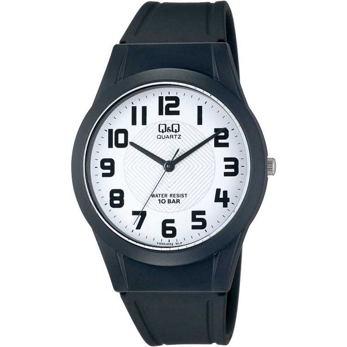 QQ VQ50J002Y - Horloge - Sport - Analoog - Unisex - Plastic band - Rond - Cijfers - Kunststof - Zwart - Wit