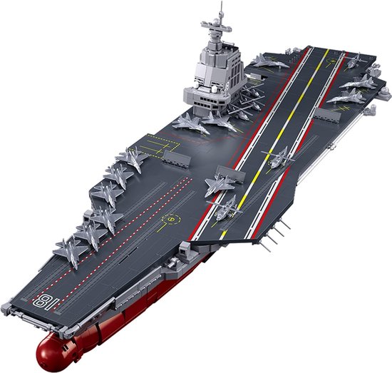 Sluban - M38-B1188 XL Fujian Vliegdekschip bouwset | WW2 Army schip constructie modelbouw | Educatief militair & leger speelgoed bouwpakketten voor kinderen & volwassenen | 1312 bouwstenen