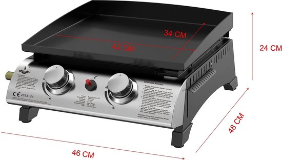 Cook'in Garden - Geëmailleerde gietijzeren gas bakplaat op trolley - 3