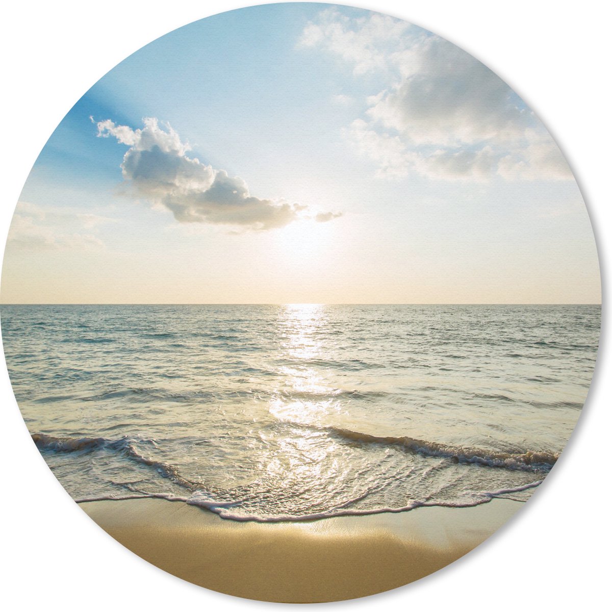 Muismat rond 50x50 cm - Mousepad Zee - Zomer - Strand - Ronde muismatten