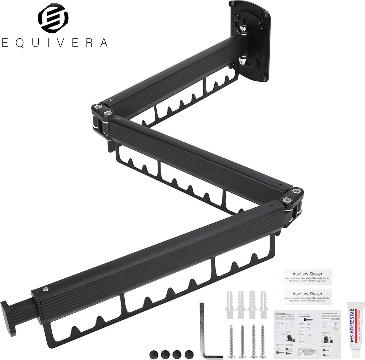 Goedkoopste Equivera Wanddroogrek - Wasrek - Droogrek - Wanddroogrek Inklapbaar - Wand Droogrek