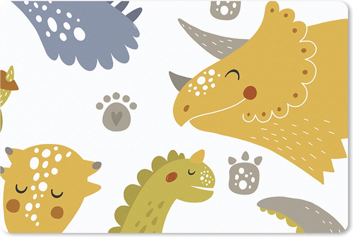Muismat 27x18 cm - Mousepad Dinosaurus - Patronen - Jongens - Dino - Kinderen - Muismatten