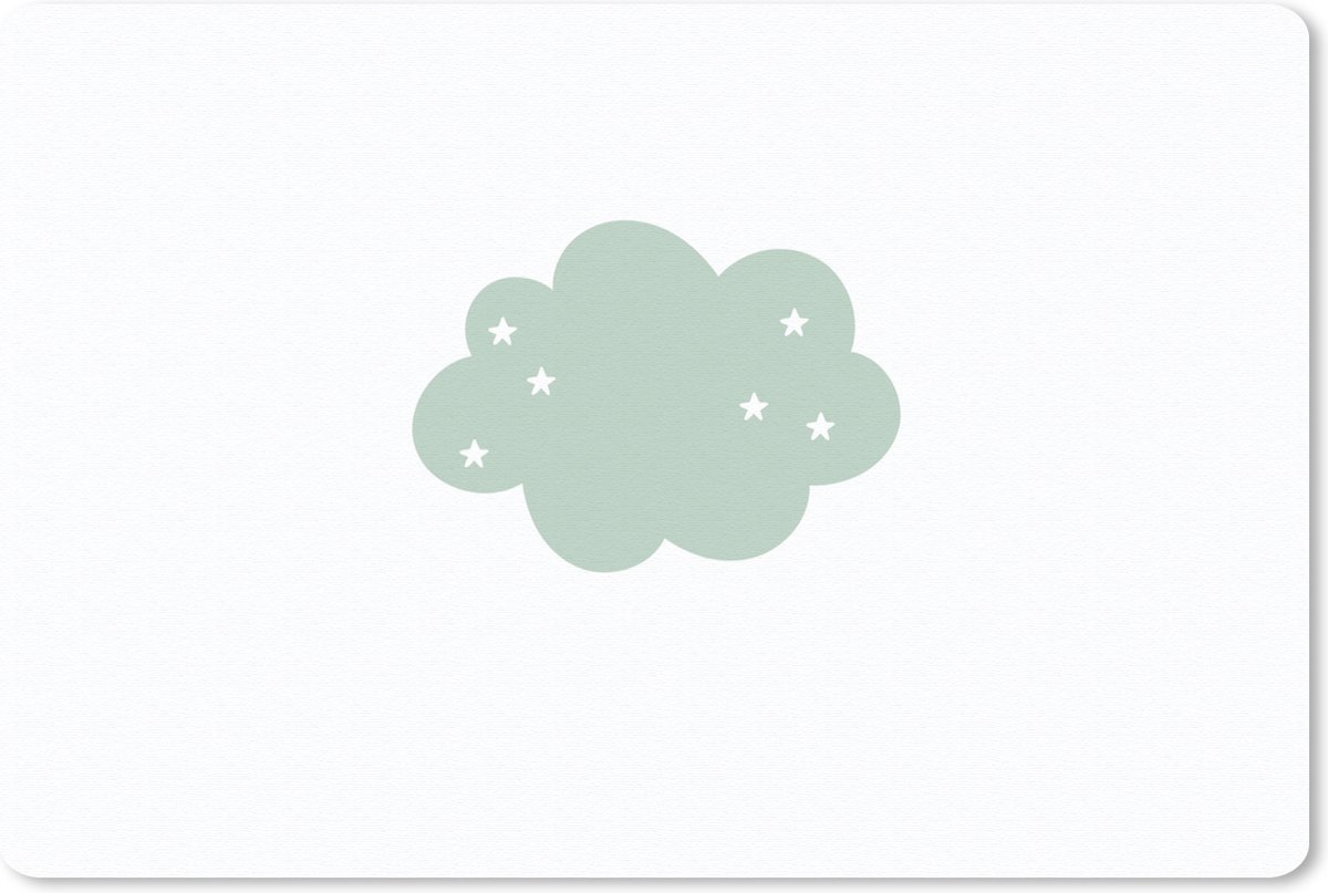 Muismat 27x18 cm - Mousepad Wolk - Meiden - Jongens - Sterren - Pastel - Kind - Muismatten