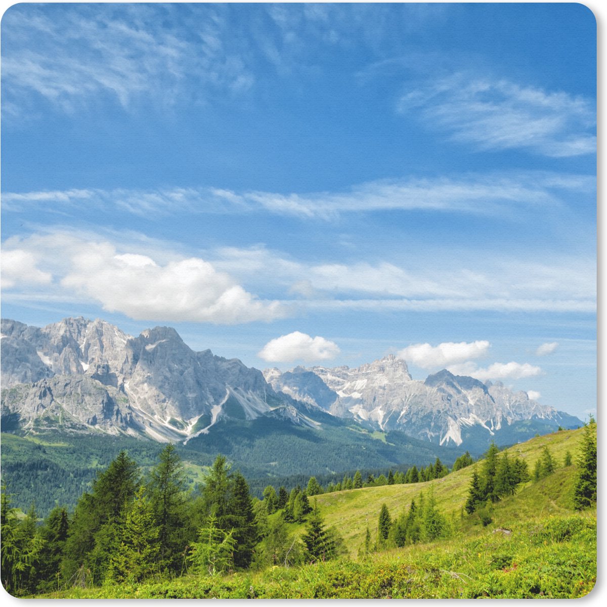 Muismat 30x30 cm - Mousepad Alpen - Bergen - Gras - Muismatten