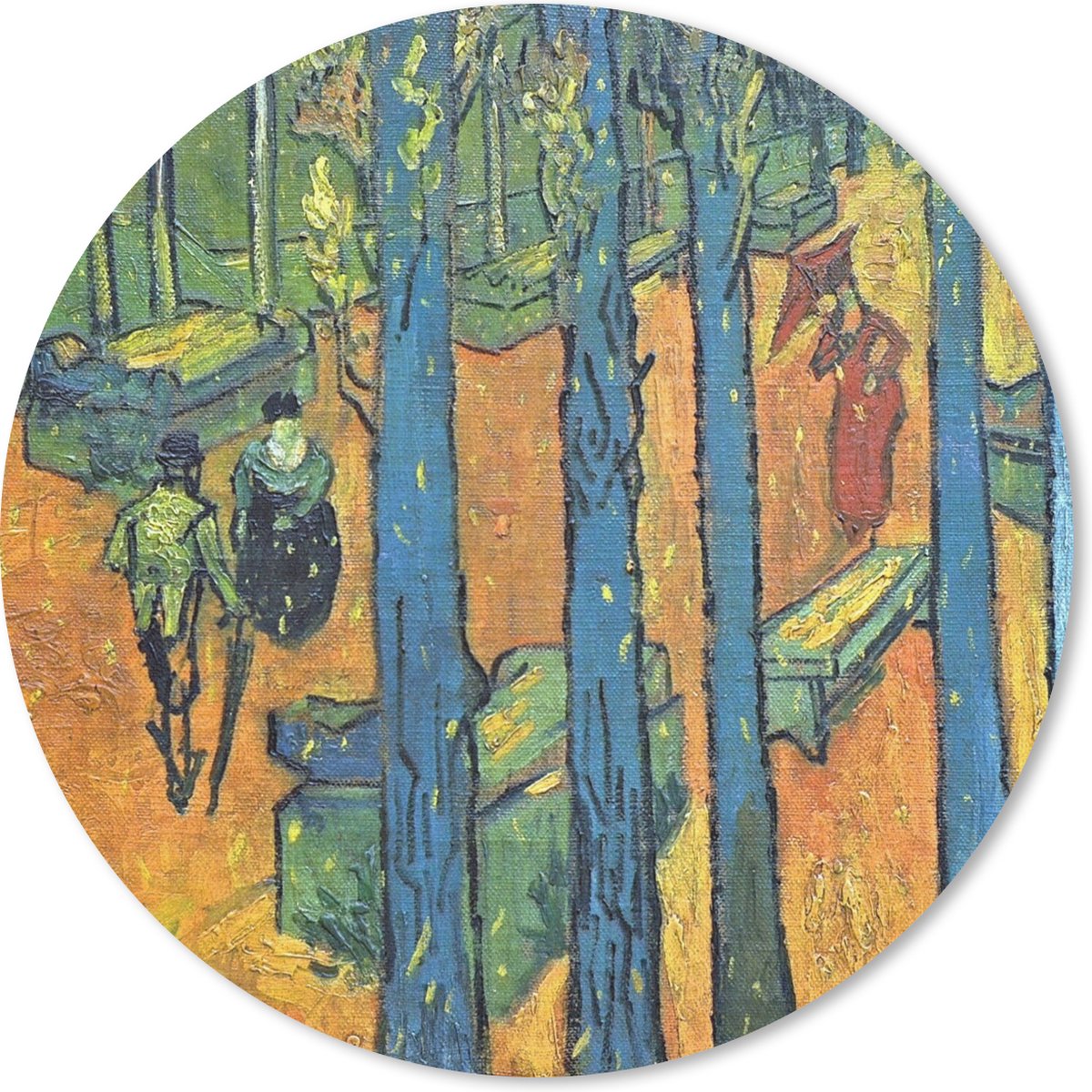 Muismat rond 50x50 cm - Mousepad Les Alyscamps - Vincent van Gogh - Ronde muismatten