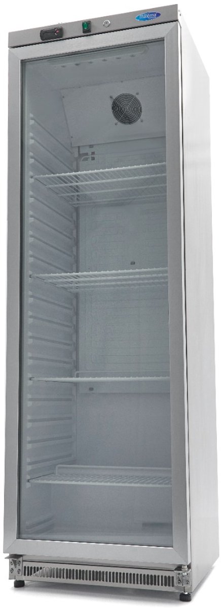 Koelkast - 400 L - Rvs - met Glazen Deur