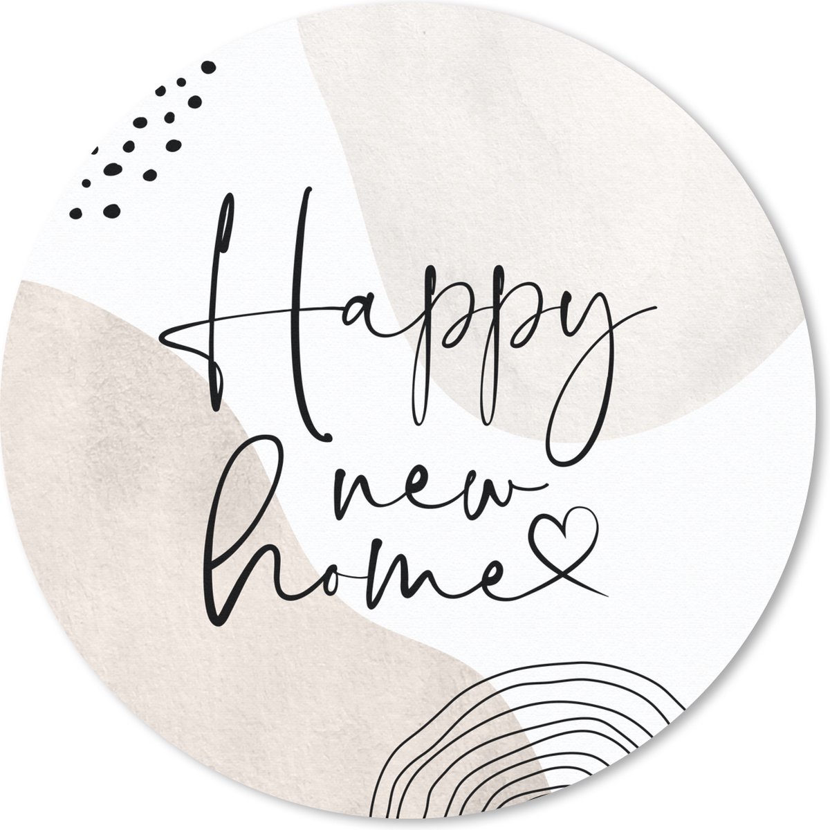 Muismat rond 40x40 cm - Mousepad Home - Geluk - Quote - Ronde muismatten