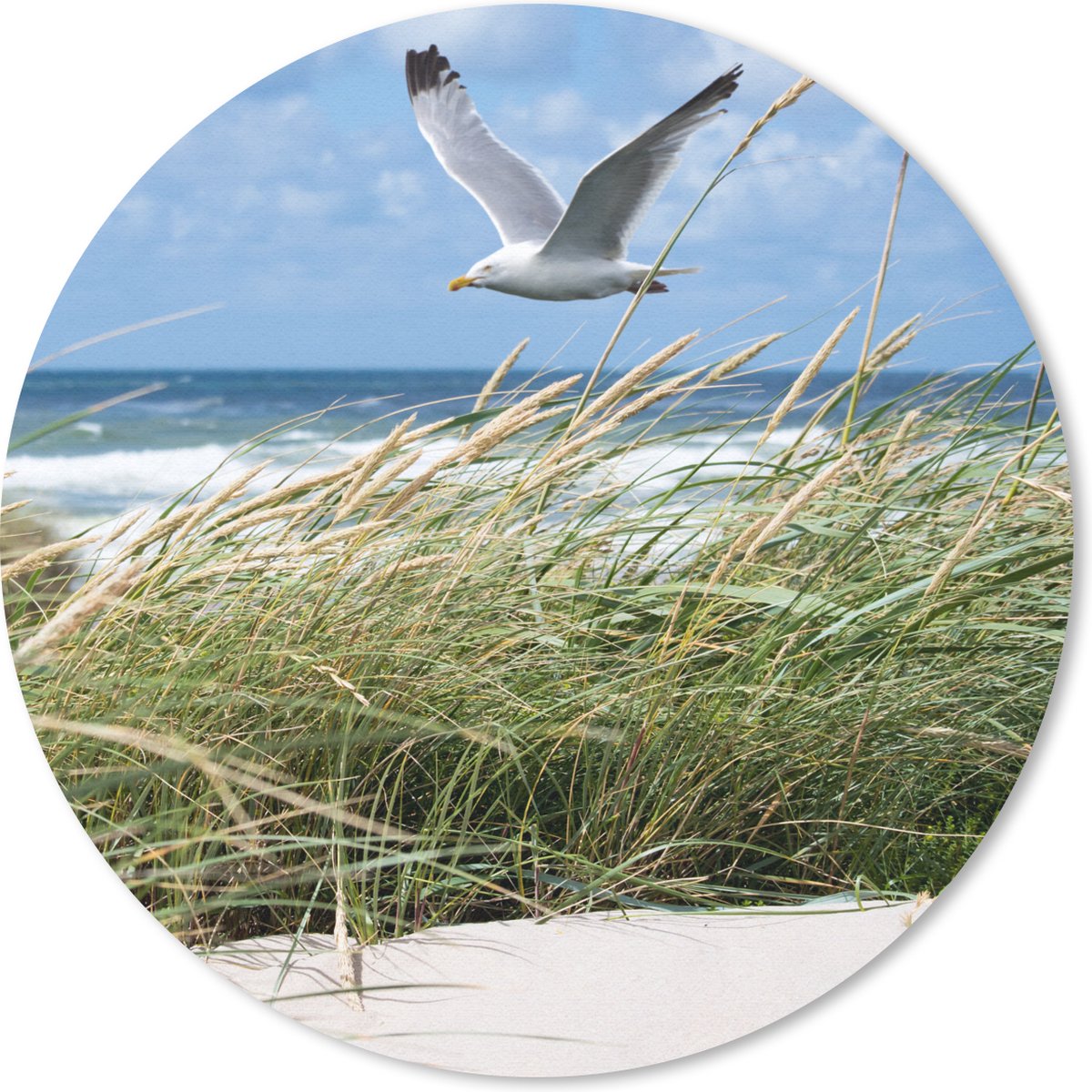 Muismat rond 30x30 cm - Mousepad Strand - Planten - Vogel - Ronde muismatten