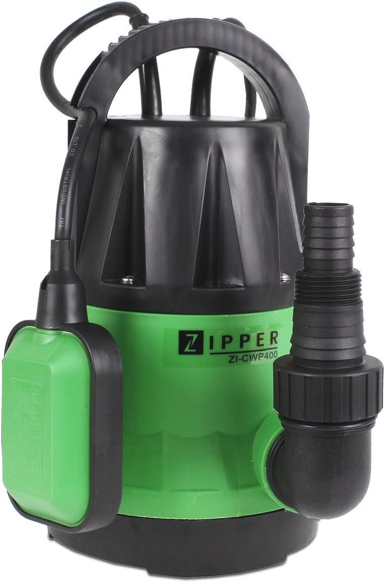 Zwart/Groene Pomptechniek 400 W - Universele Ritspomp met Vlotterschakelaar en Draaggreep