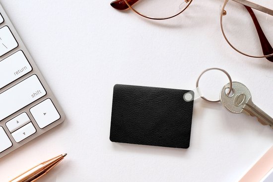 Porte-clés - Cuir - Aspect cuir - Zwart - Grijs - Imprimé - Cadeaux - Plastique