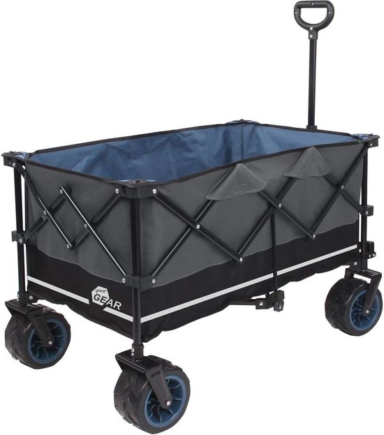 Opvouwbare Trolley XXL - Bolderkar met 2 Bekerhouders en 10cm Banden van LifeGoods — afbeelding 3
