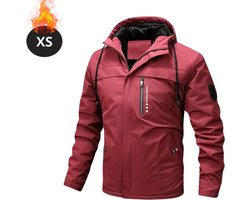 Livano Winterjas - Fleecejack Heren - Winter - Volwassen - Stijlvol - Met Capuchon - Rood - XS