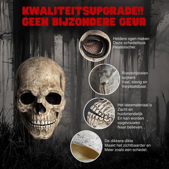 BAJIE Halloween masker Ouderen Eng Volledige Hoofd Latex Masker Cosplay Party Masker Ouderen Halloween Vakantie Grappig Masker Super Zacht Volwassen Masker voor Ouderen